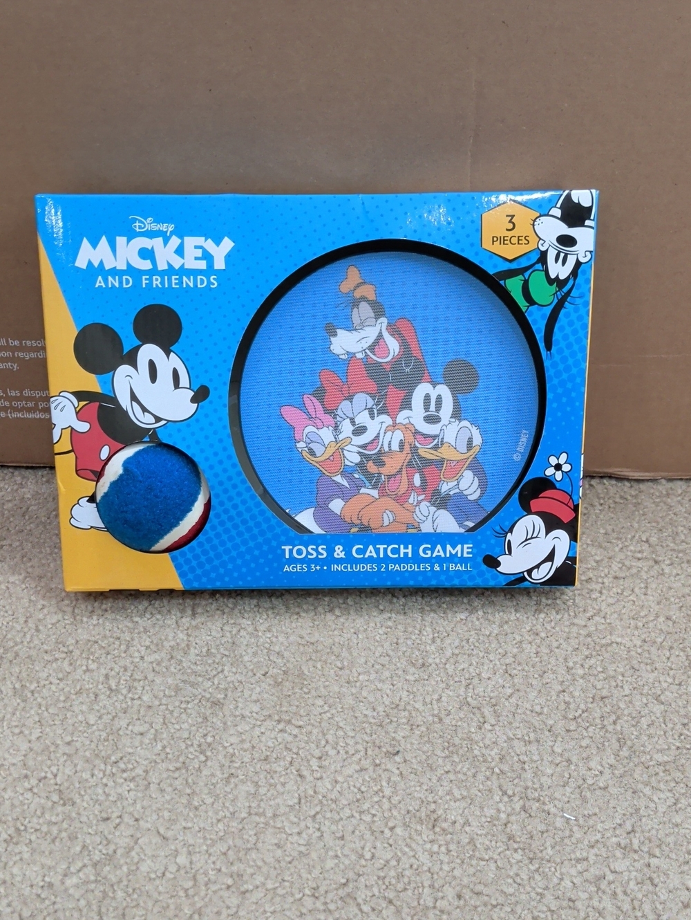 Disney Mickey and Friends Blue and Yellow Toss & Catch Game NWT